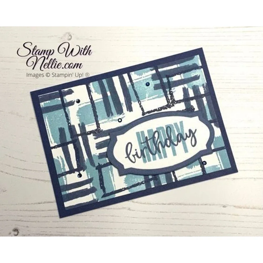 NWOT Stampin Up Set Textures Frame polymer cling Card Craft Scrapbook BAckground